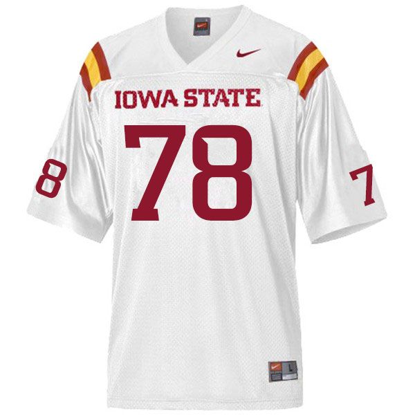 Men #78 Nick Lawler Iowa State Cyclones College Football Jerseys Sale-White - Click Image to Close